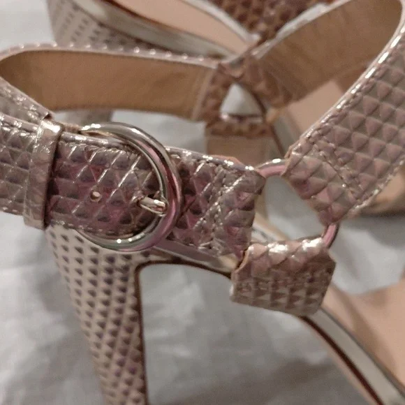 Karl Lagerfeld Cieone Muted Metallic Gold Heeled Sandals - Picture 6 of 9